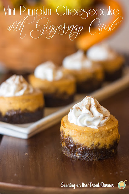 Mini Pumpkin Cheesecake with Gingersnap Crust | Cooking on the Front Burner #pumpkincheesecake #falldessert