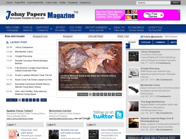 Johny Papers Magazine Blogger Template