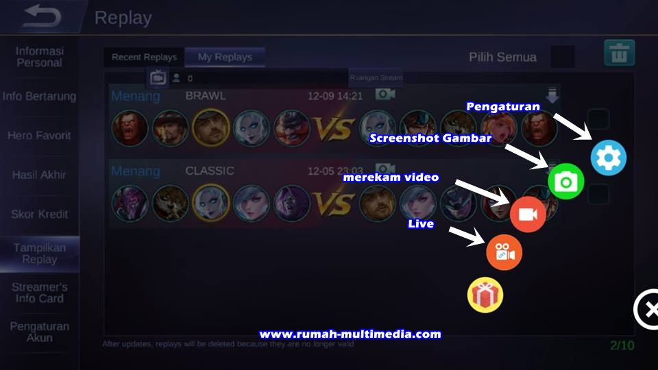 Cara Menyimpan Video Pertandingan Mobile Legends Ke Galeri Rumah Multimedia