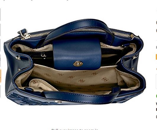 guess blue floral purse