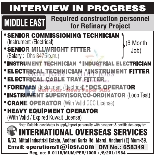 Refinery Project Jobs for Middle East Gulf Jobs for Malayalees