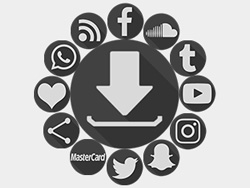 Shadowed Circle Blackout Social Buttons
