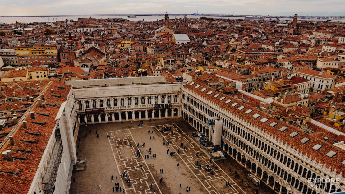 This is what the view looks like from the top of St Mark's Square bell tower