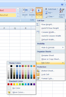color a tab in Excel