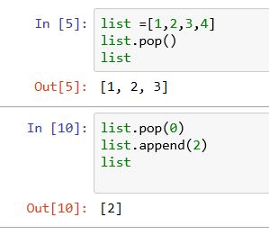Web Snippets: Methods for list object (pop, append..) in Python