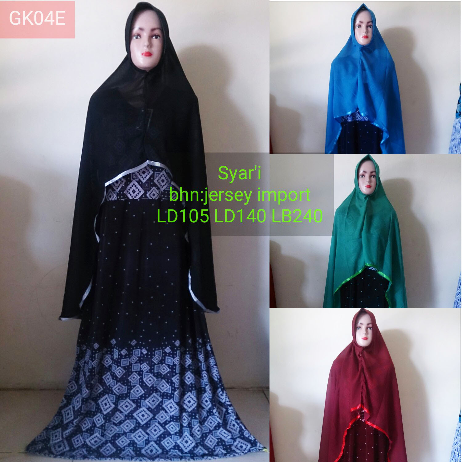 gamis syar i polos motif model payung Grosir Rok Panjang Celana gamis syar i katun model payung