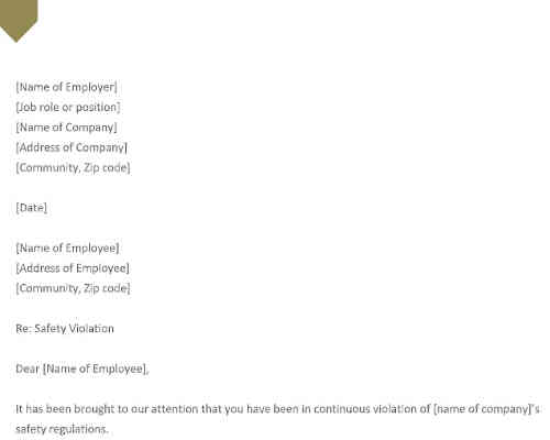 Safety Warning Letter Safety Warning Letter