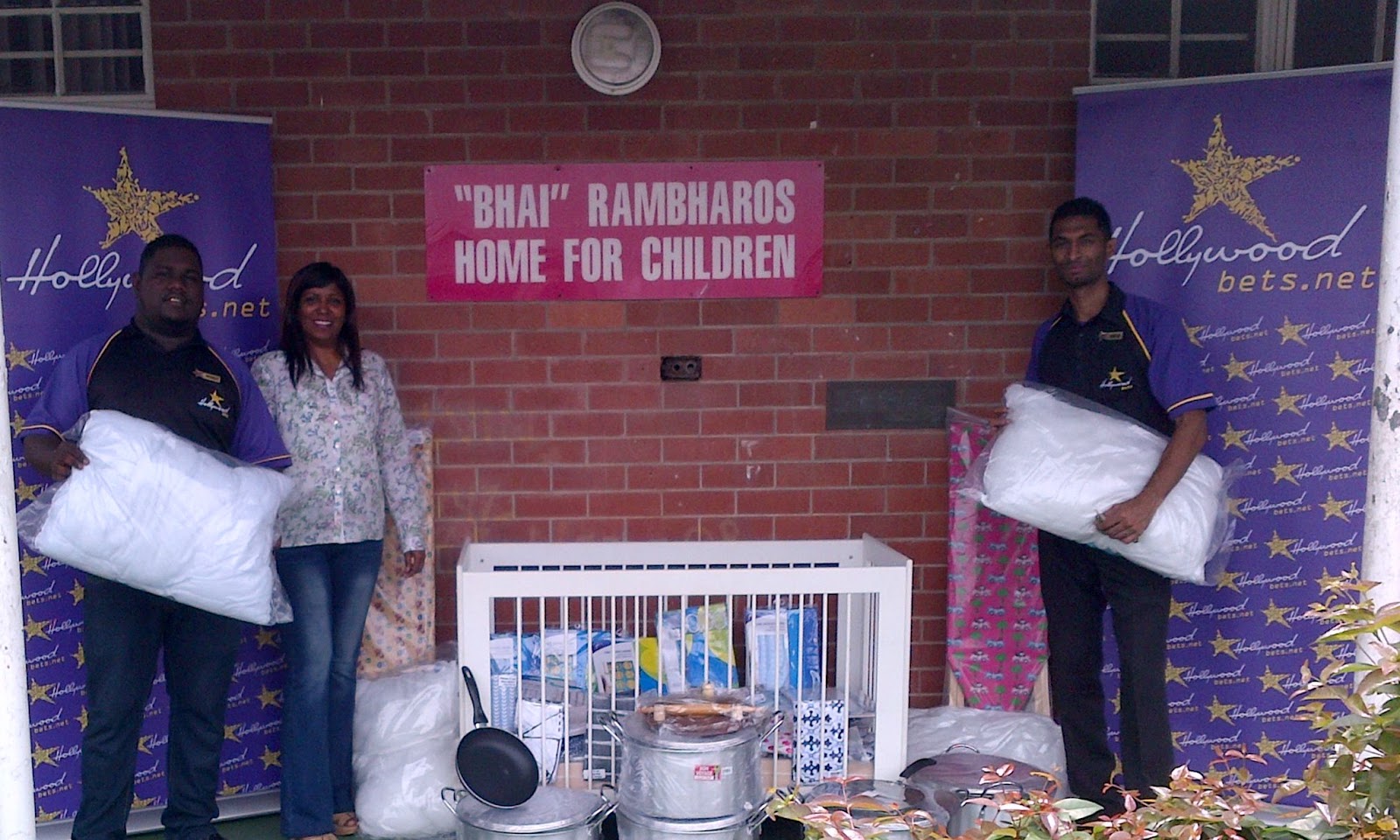 Aryan Benevolent Children's Home Staff members from Aryan Benevolent Children's Home are thankful for the essential items they received from Hollywoodbets Chatsworth