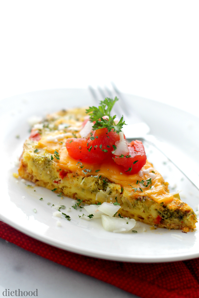 Slow Cooker Veggie Omelette from Diethood Slow Cooker or Pressure Cooker