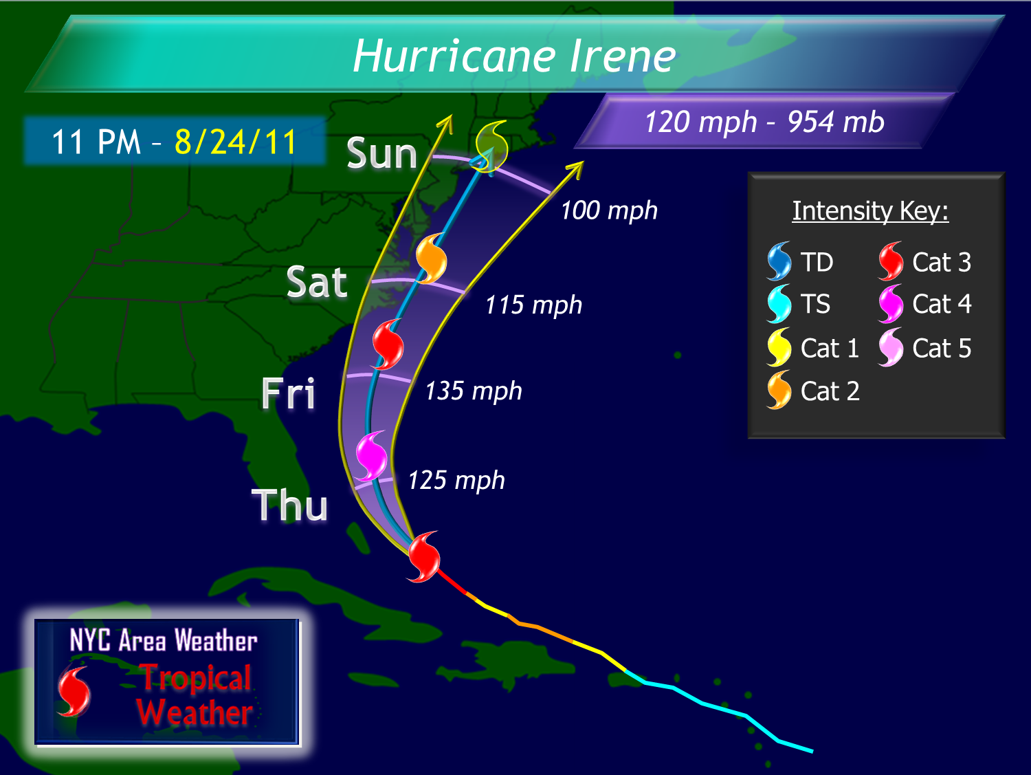 NYC Area Weather Aug 24, 2011 Update On Hurricane Irene