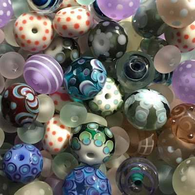 Assorted lampwork glass beads by Laura Sparling