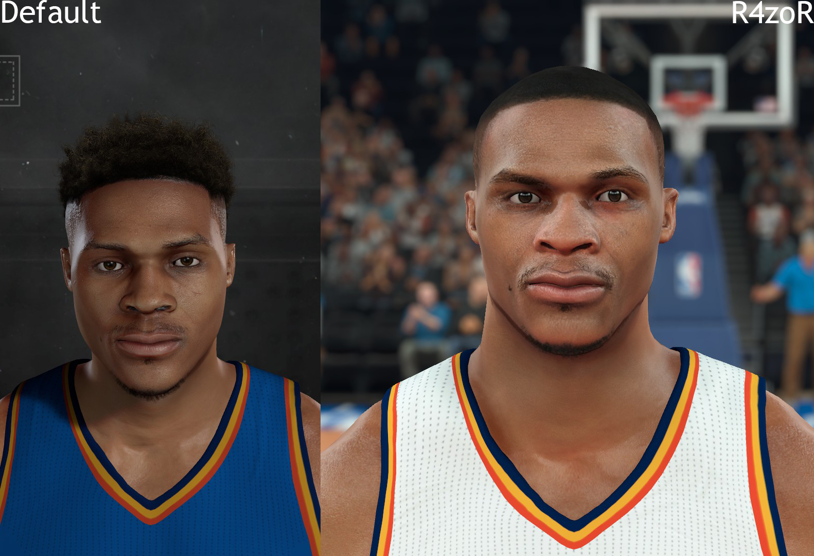 NBA 2K17 Russell Westbrook 2 Versions Cyberfaces by R4zoR