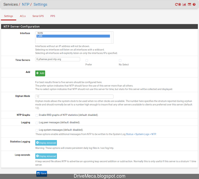 Configurando NTP Server en pfSense