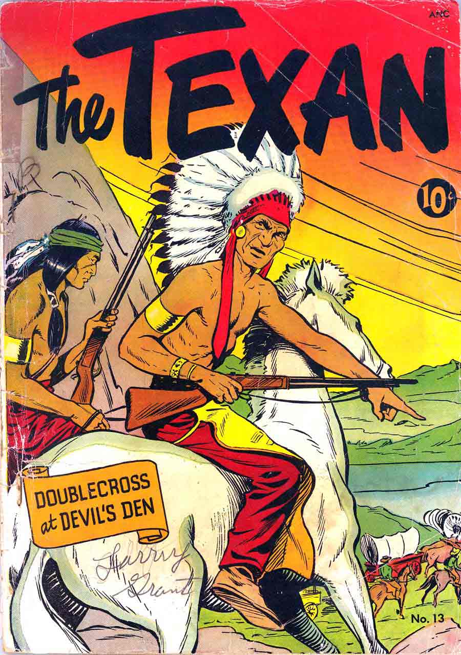 Matt Baker golden age 1950s st. john western comic book cover art - Texan #13