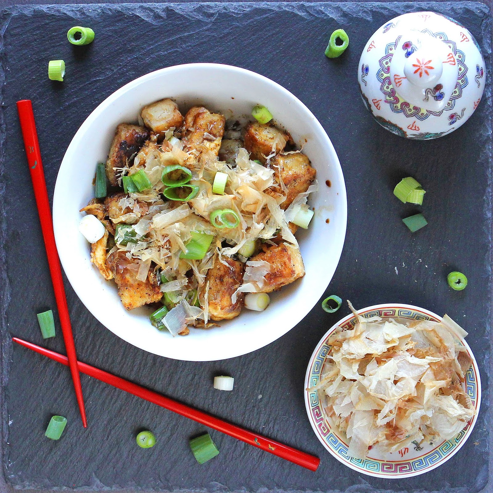 Gluten Free Alchemist Japanese Fried Tofu with Egg, Spring Onion and