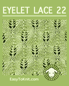 #Knit Candle Flames stitch, Easy Eyelet Lace Pattern #easytoknit #knitlace