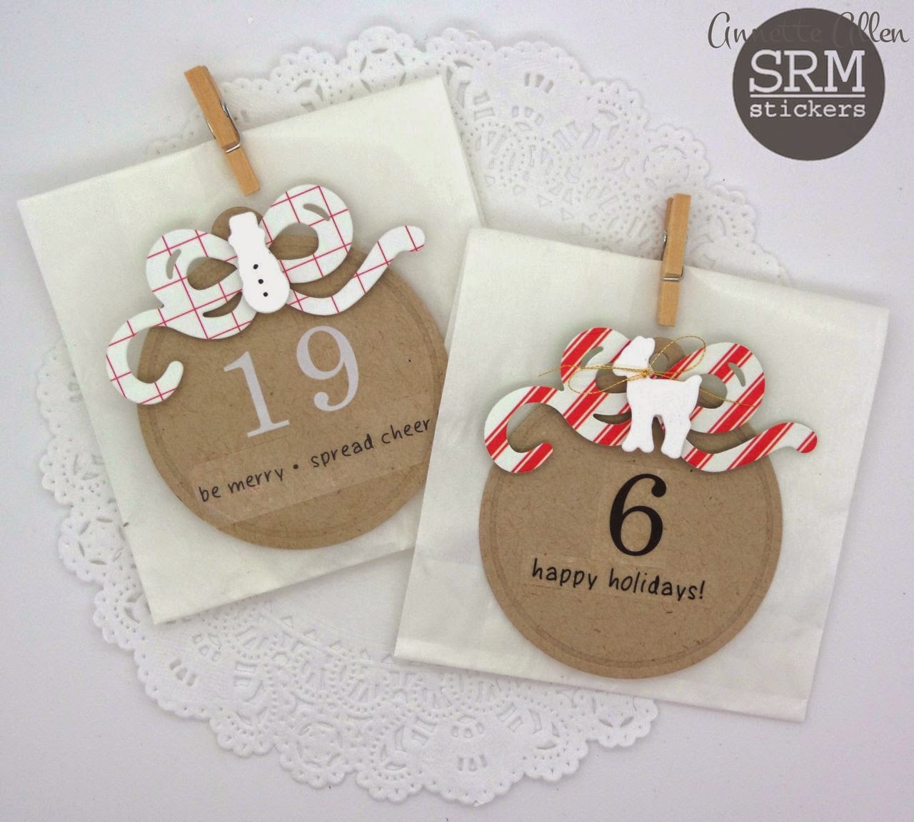 SRM Stickers Blog - Christmas Advent Calendar by Annette - #christmas #calendar #adventcalendar #stickers #glassinebags