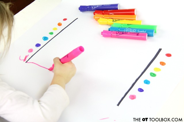Rainbow ladder visual motor activity Use this rainbow visual motor activity to work on handwriting skills.