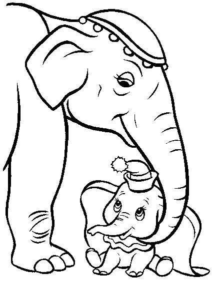 Disney dumbo " Elephant " cartoon characters free coloring ...