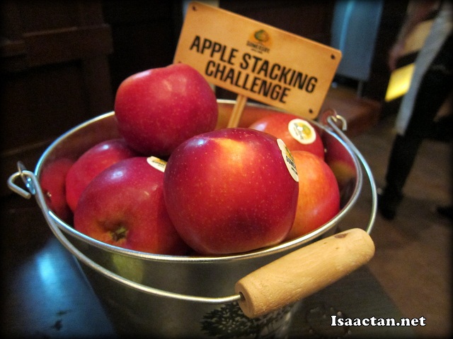 Some of the games to win prizes, the apple stacking challenge