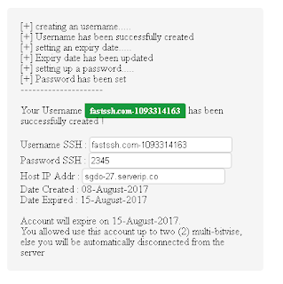 Akun Premium SSH Server Singapore DO 27