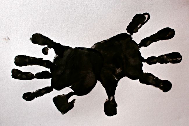 Little Miss Muffet Handprint Spider Craft - Messy Little Monster