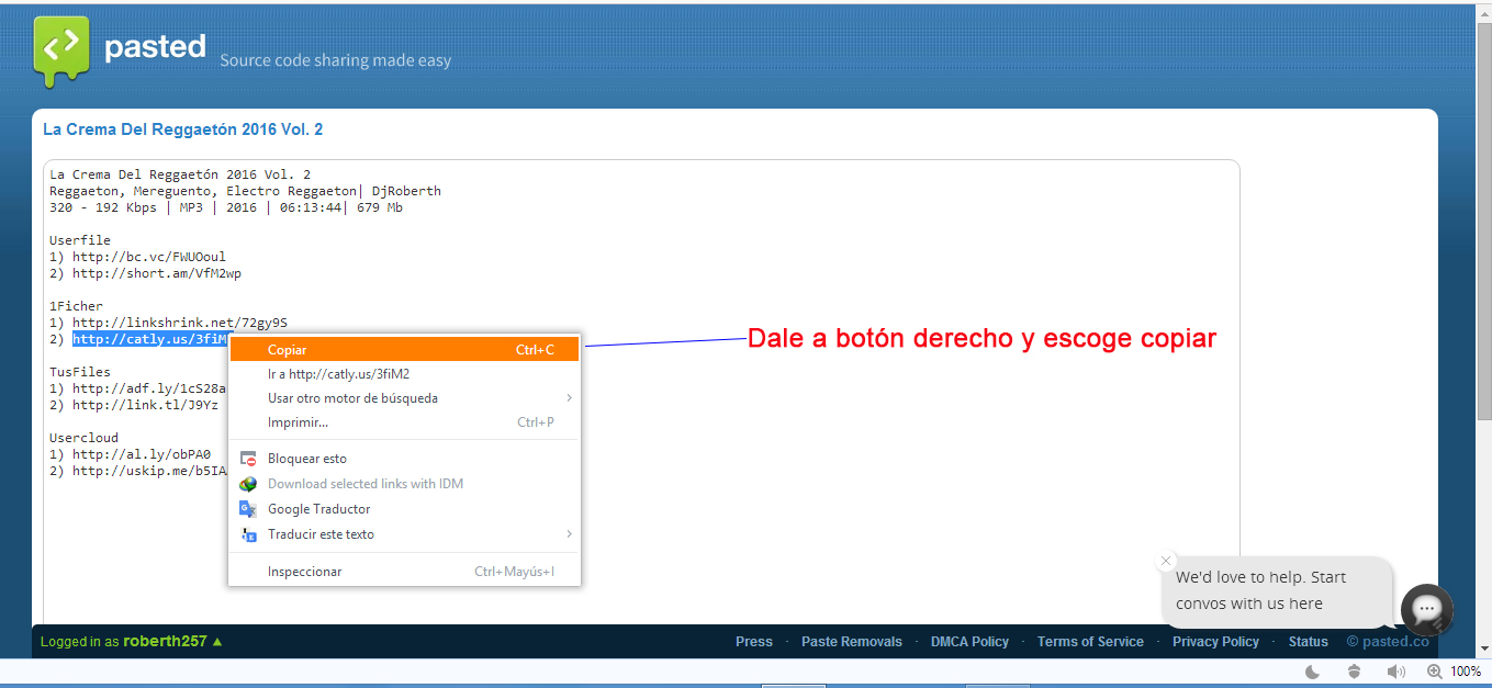 S.O.S Descarga Como Usar el Pastebin Pasted