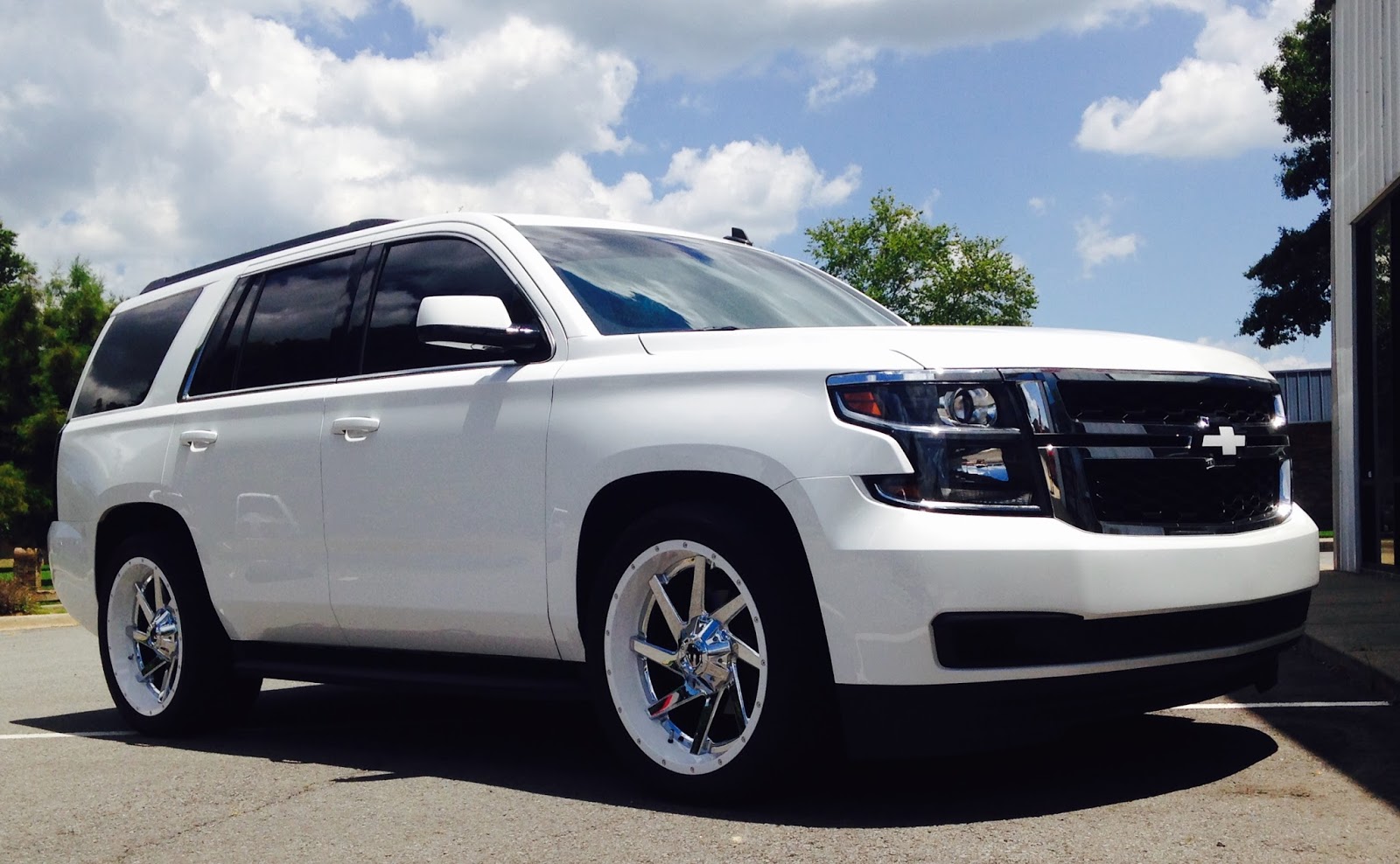 2015 Chevrolet Tahoe lowered on McGaughy's Suspension.
