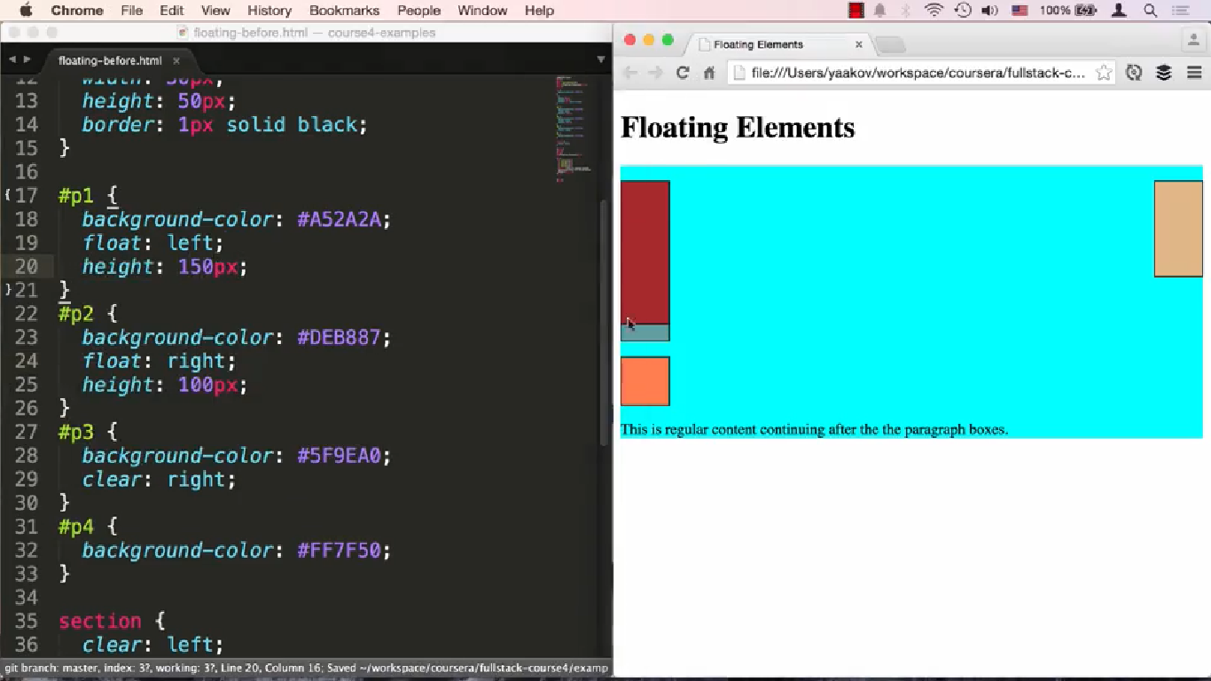 Positioning Elements by Floating HTML CSS And Javascript for 