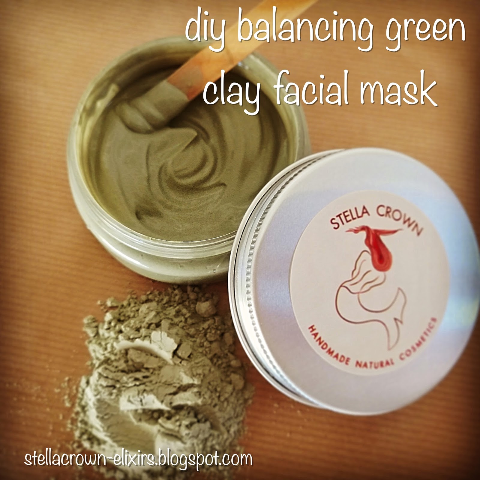 Stella Crown Natural Cosmetics diy balancing green clay facial mask