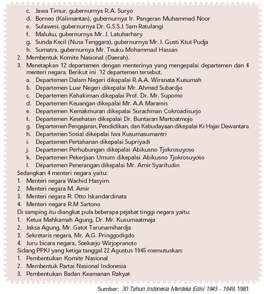 sugarwanto PERISTIWA SEKITAR PROKLAMASI DAN PEMBENTUKAN