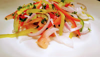 Slice onions and Bell pepper food recipe