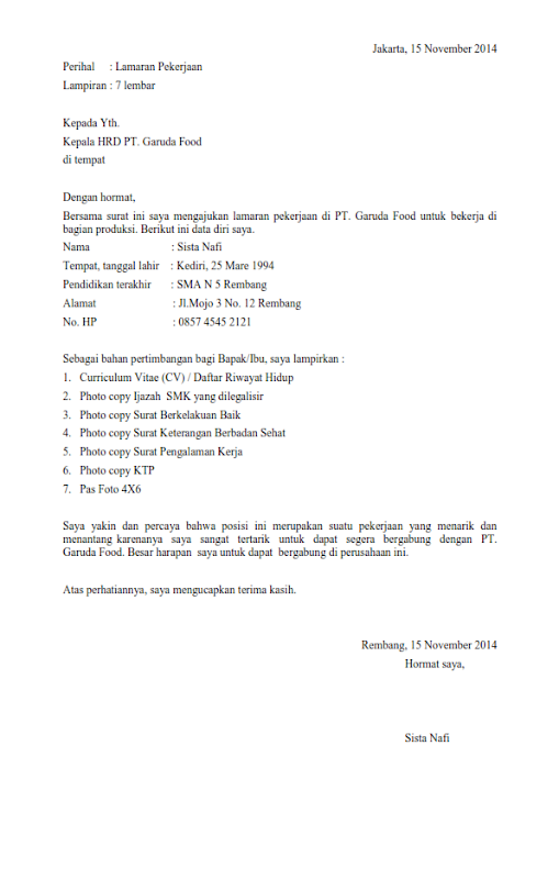 Kumpulan Contoh Surat Lamaran Kerja Pt Liebra Permana Kumpulan Contoh Surat Lamaran Kerja Pt Liebra Permana