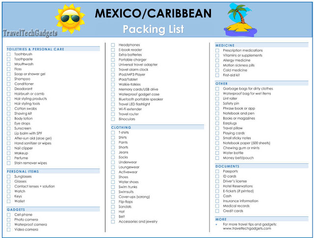 caribbean travel checklist
