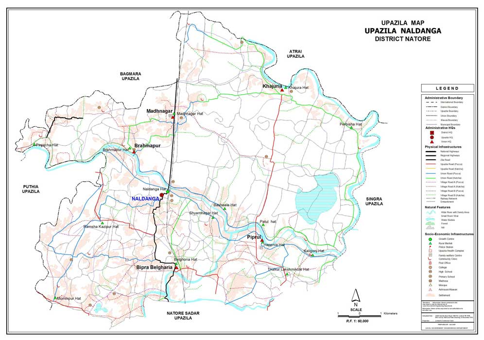 Naldanga Upazila Map Natore District Bangladesh