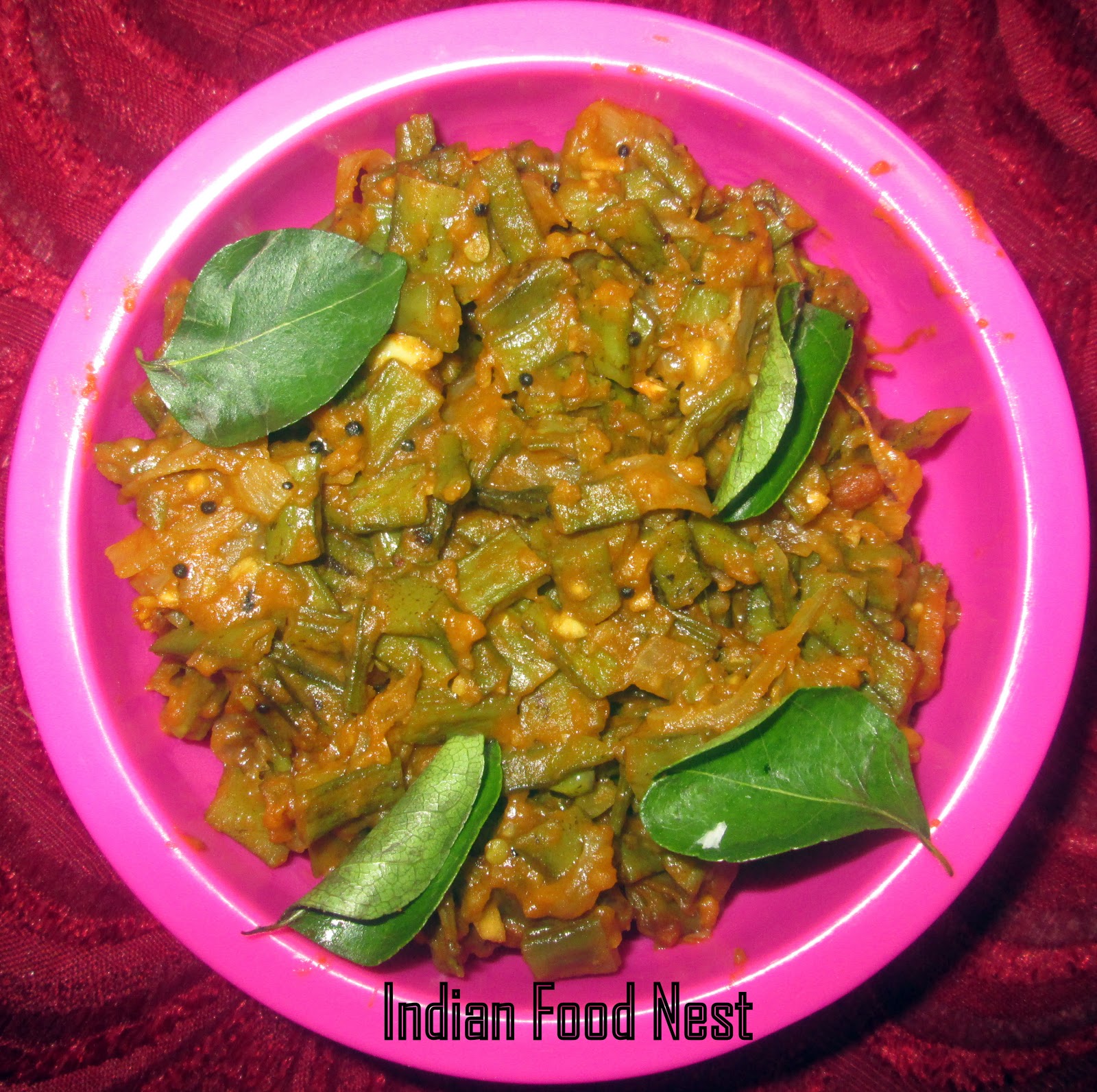 Indian Food Nest Cluster Beans Stir Fry Recipe (Kothavarangai Poriyal