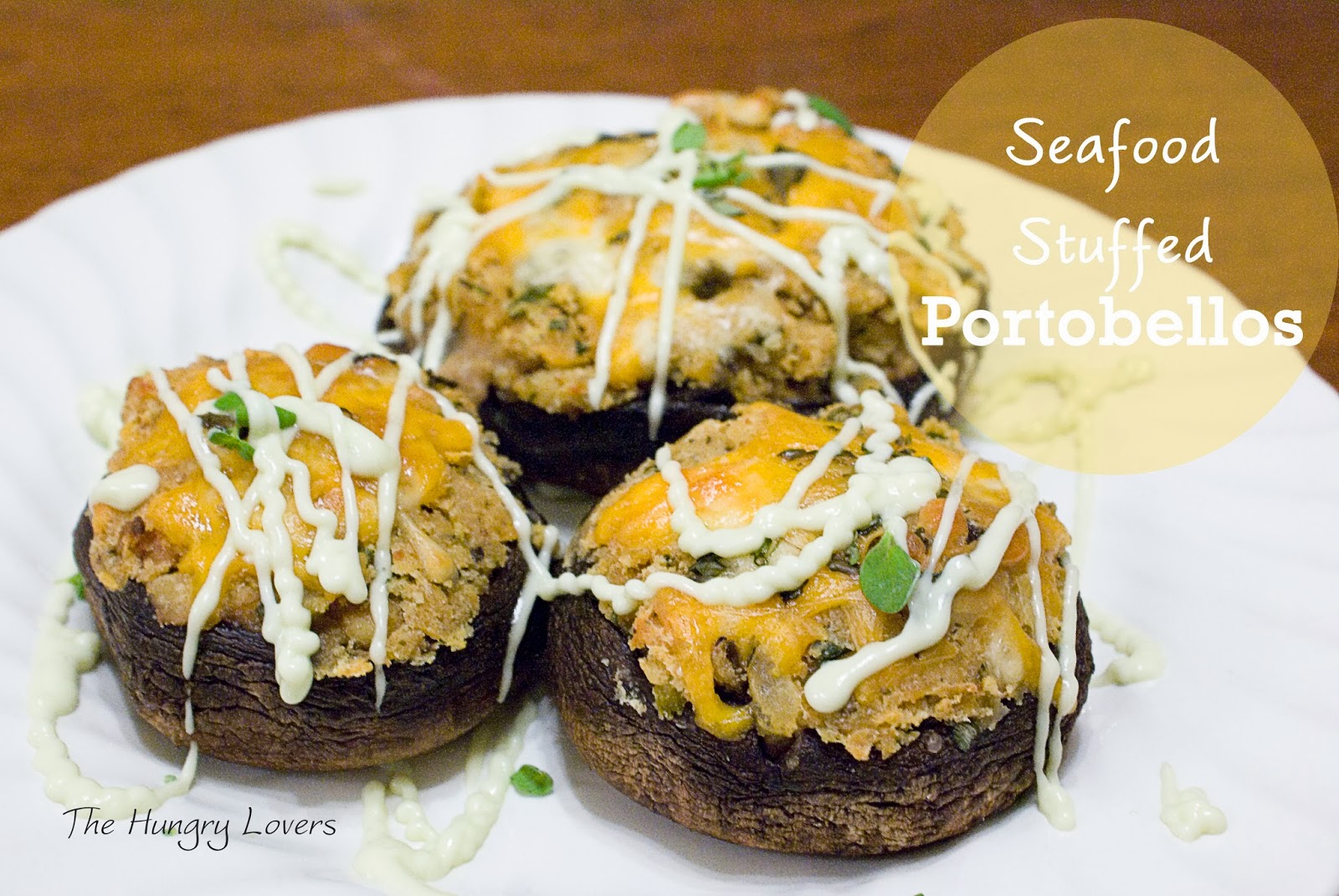 The Hungry Lovers SeafoodStuffed Portobello Caps