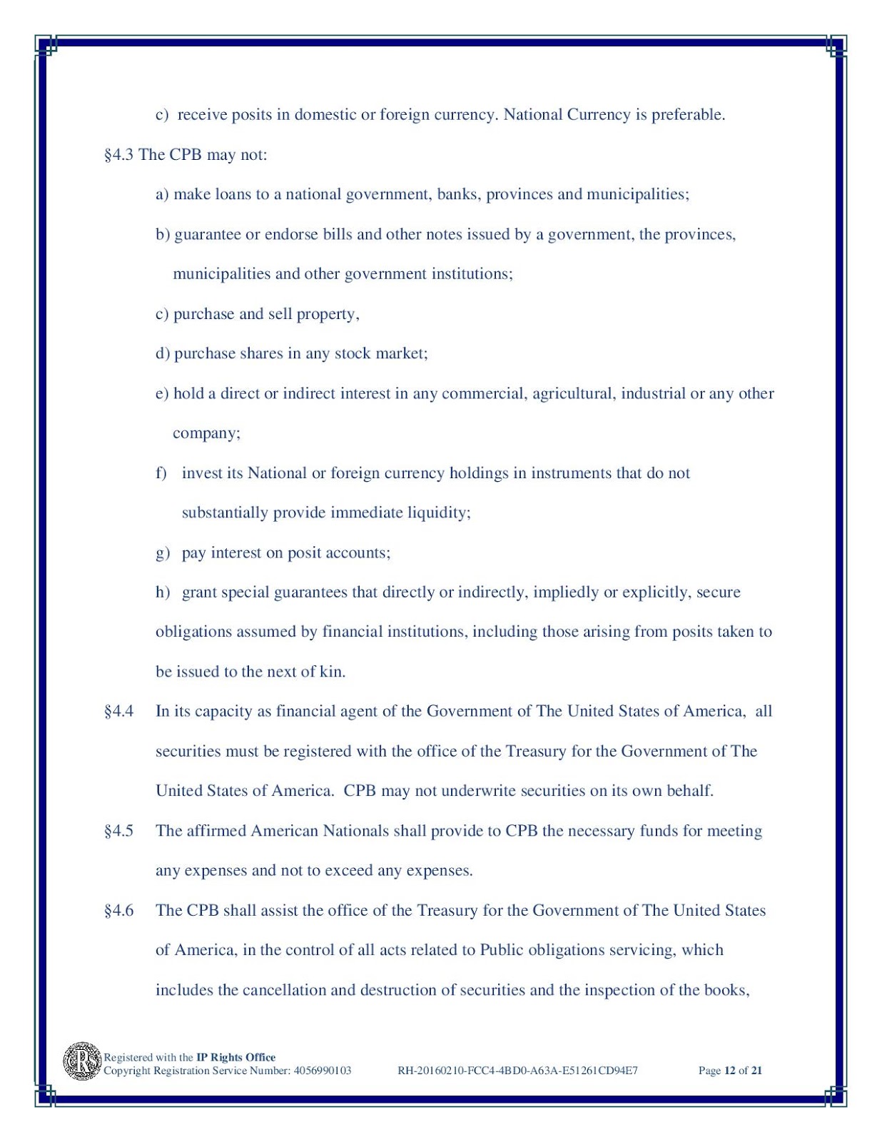 The United States, In Congress Assembled: PROCLAMATION OF DISSOLUTION OF THE BANK OF NORTH AMERICA. 20160210-GPOD3-CPB_CHARTER-page-012