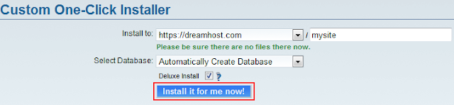 How do I install a One-Click Install in Dreamhost?