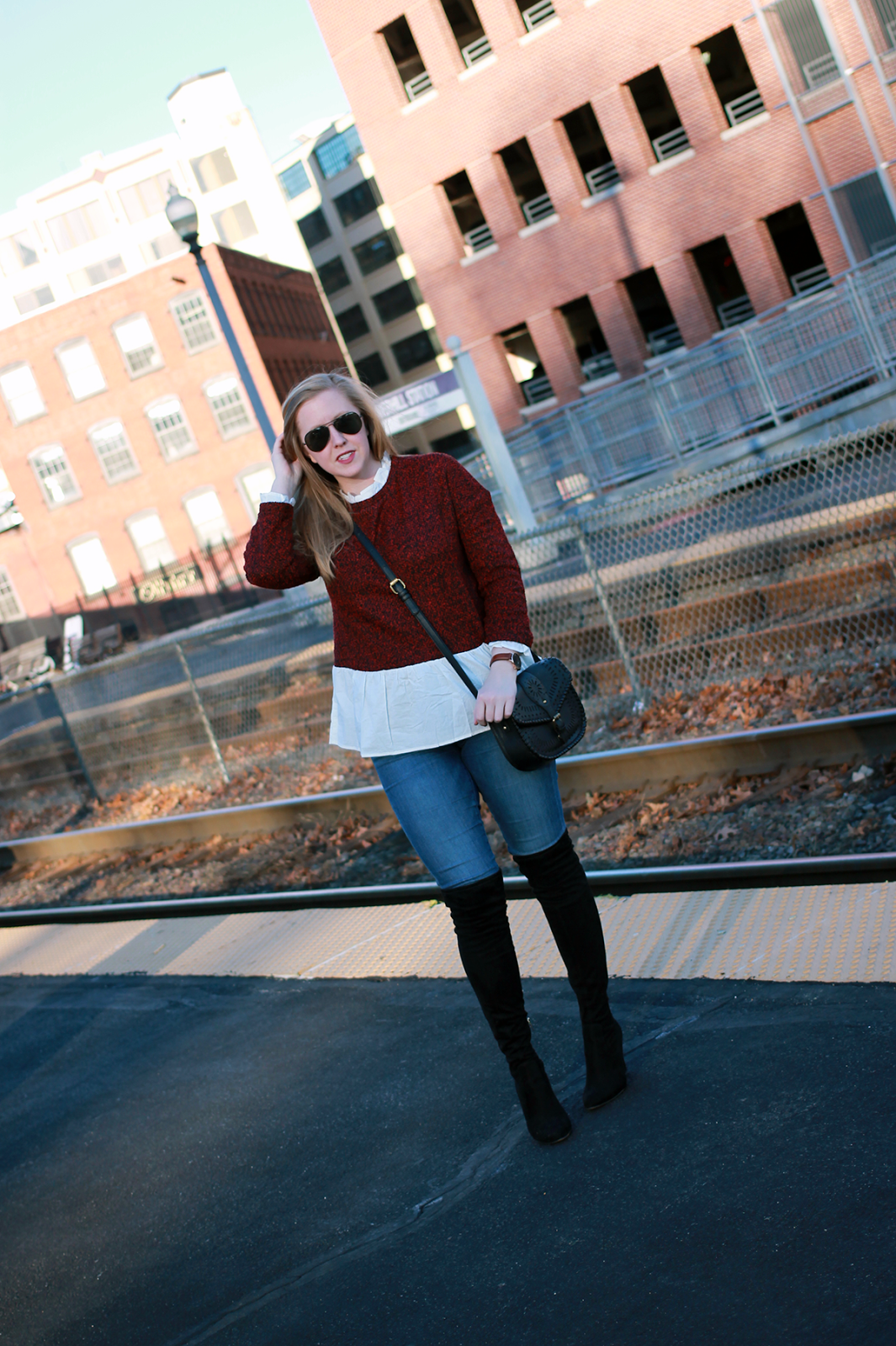 boston style blogger; boston fashion blogger; make me chic collaboration; new england style blogger; over the knee boots; ivanka trump over the knee; black over the knee boots;