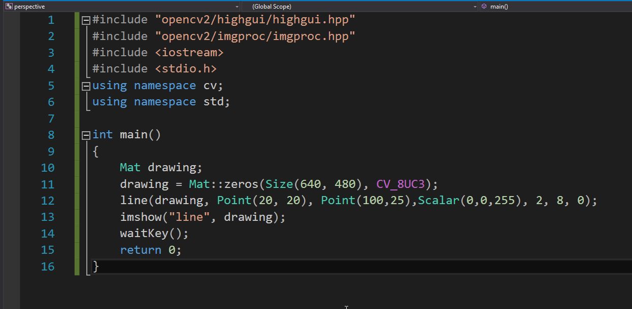 Project Arduino,C,MATLAB,Python,C/C++ C++ opencv Draw line