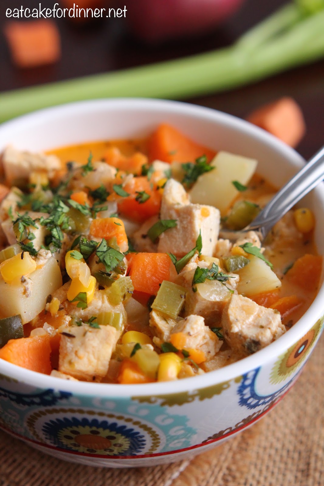 Eat Cake For Dinner: Chicken, Corn and Sweet Potato Chowder