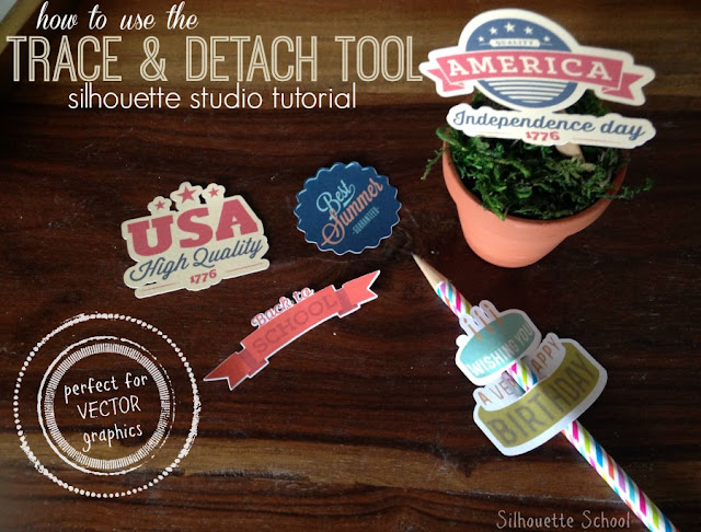 Silhouette Studio, Silhouette tutorial, trace and detach tool, print and cut