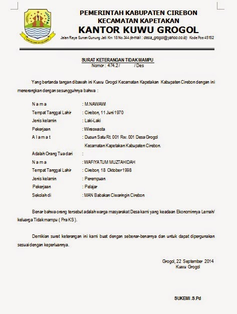 Contoh Surat Keterangan Jampersal Dari Desa Contoh Surat Keterangan Jampersal Dari Desa