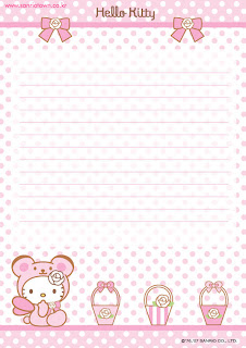Cute Hello Kitty free printable letter paper stationary