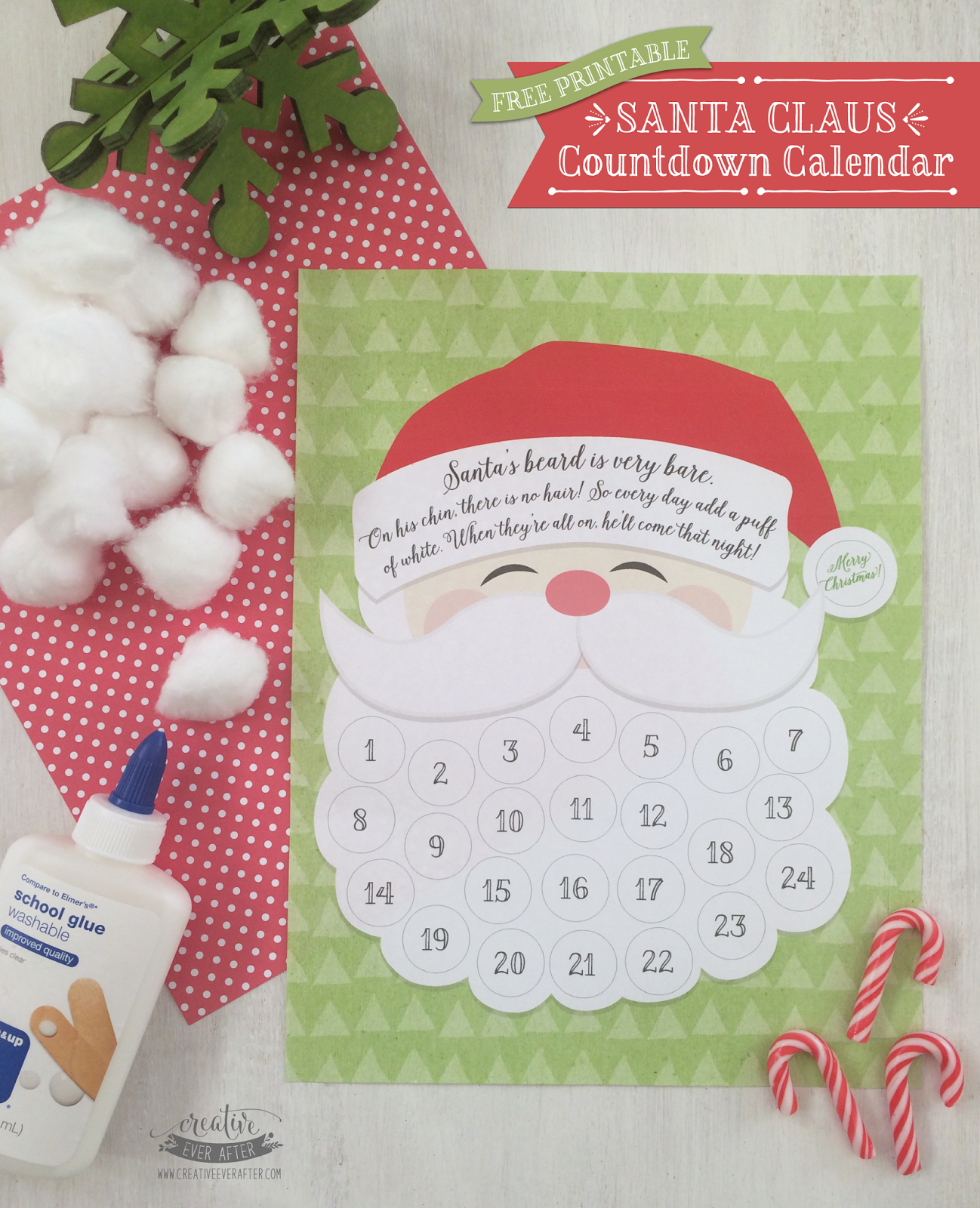  Free Printable Santa Claus Beard Countdown Calendar Creative Ever After