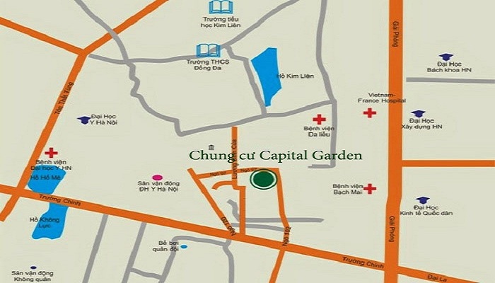 Vị trí chung cư Capital Garden 102 Trường Chinh Kinh Đô