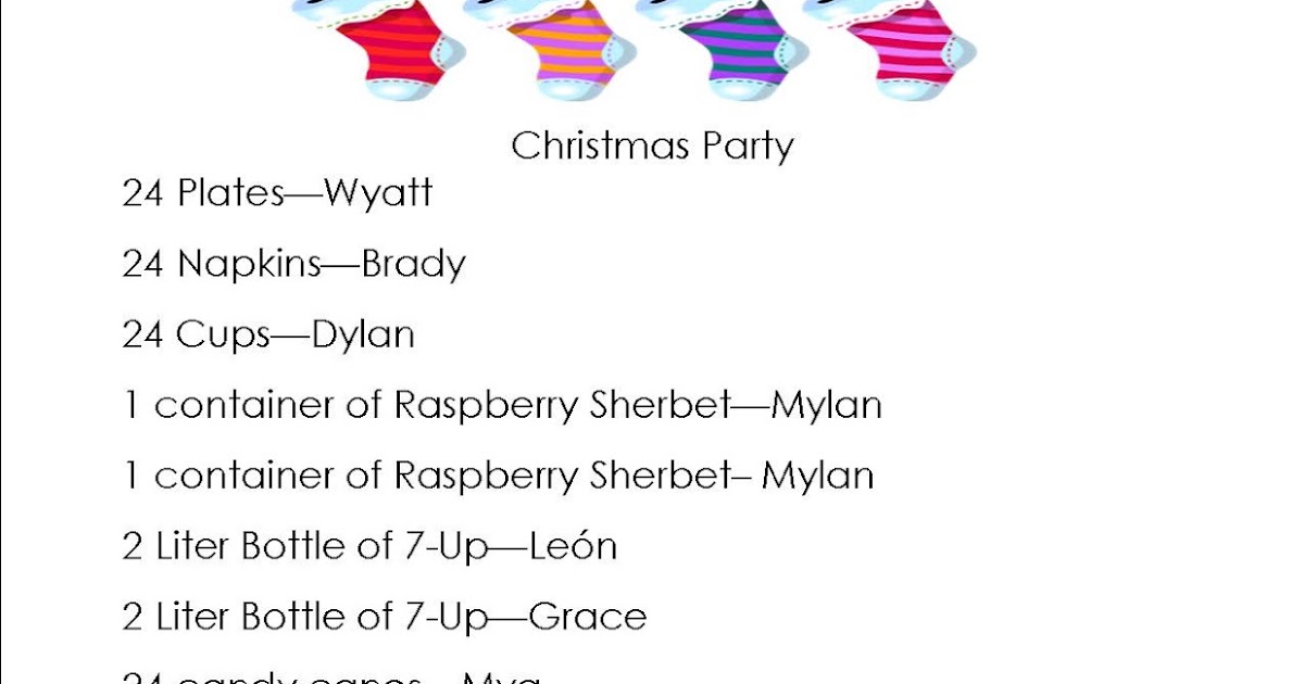Mrs. Brinks  Kindergarten Christmas Party SignUp