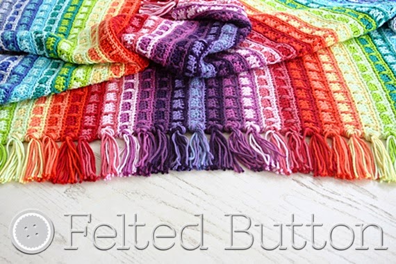 Color Reel Blanket Crochet Pattern by Susan Carlson of Felted Button