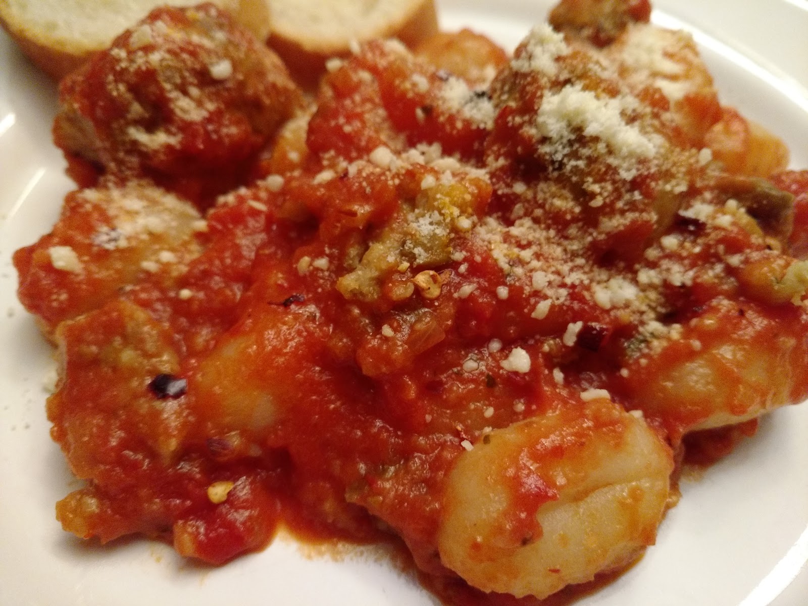 "So what are you making for dinner?" Gnocchi with Eggplant Balls and